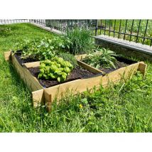 Orto Rialzato 4 Scomparti in Legno Trattato 100 x 100 x 18 cm - Onlywood