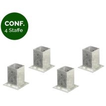 Staffe fissaggio a bicchiere per montante 9 x 9 cm - Conf. 4 Pezzi - Onlywood