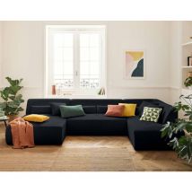 Onyx - 7-sitzer wohnlandschaft rechts - cord - schwarz