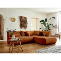 Onyx - canapé modulable d'angle droit 5 places - en tissu - rouille