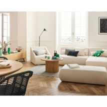 Onyx - canapé modulable d'angle droit - 5 places - en velours côtelé - beige