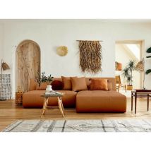 Lisa Design - Onyx - canapé modulable d'angle réversible 4 places - en tissu - rouille