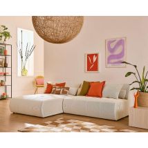 Onyx - canapé modulable d'angle réversible 4 places - en tissu mailles 3d - beige