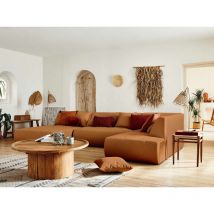 Lisa Design - Onyx - canapé modulable panoramique d'angle droit 7 places - en tissu - rouille