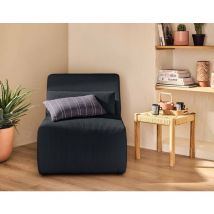 Lisa Design - Onyx - fauteuil sans accoudoirs - en velours côtelé - noir