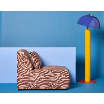 Lisa Design - Onyx - fauteuil sans accoudoirs zèbre en velours - marron / blanc