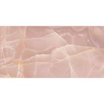 Baldocer – Carrelage Effet Pierre Onyx Rose Pulido 60x120 Cm – Grès Cérame Brillant – Épaisseur 8-10 Mm – Bords Rectifiés Pour Joints Fins