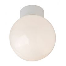 Happy Homewares - Traditional Opal Glass Globe IP44 Bathroom Ceiling Light Fitting by White