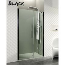GME - open black 110 (40+70) fixe plus porte battante ouverture centrale - Mesure d'installation: 108,6-112,6 cm