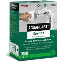 Operlite stucco risanante contro umidità e salnitro, 1kg - Stucco, intonaco colore grigio chiaro - Aguaplast