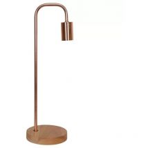 010388 – Stehlampe "Brook" Ø15x49cm – Metalloberfläche mit Kupferbeschichtung – Sockel aus Holz - Opjet