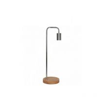 Opjet 010390 – Stehlampe „brook“ Ø15x49cm – Metallausführung Verchromt – Sockel Aus Holz
