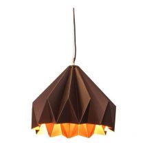 Opjet - 010625 - Lámpara colgante de metal Origami Ø30x20cm - negro con interior de latón