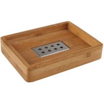 Latia Porte-savon en bois de bambou, Bois clair (LAT39) - Optima