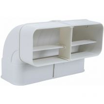 Flachkanal Bogen N20072 90°, einseitig gemufft, System 222 x 90 - Optimairo