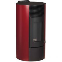 Poêle à granulés rond étanche cristo rouge bordeaux 9kW - Optimo