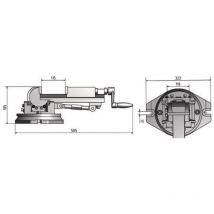 Optimum Dreiachsenschraubstock DAS 100 – 360° drehbar – horizontale Schwenkbewegung bis 90° – vertikale Schwenkbewegung bis ± 45° – 32 kg