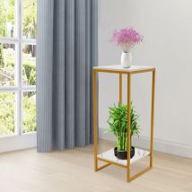 Or fer & bois 2 couches présentoir étagère plante en pot Metal Display Stand