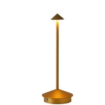 (Or) Lampe de table rechargeable portable, alimentée par batterie, éclairage à 3 tons, adaptée au bar de patio de restaurant de chambre à coucher