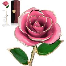 Or rose 24 carats fabriqué pour elle Rose éternelle, cadeau pour femme petite amie Mère Saint Valentin Anniversaire