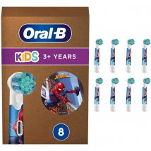Oral-b - Kids Spiderman 8er, Aufsteckbürste - weiß, Frustfreie Verpackung