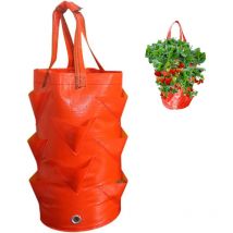 (Orange) 3 gallons et 10 chiffons en plastique, 1 paquet, sacs de culture suspendus sacs de culture de fraises, panier suspendu pour plantes à fleurs