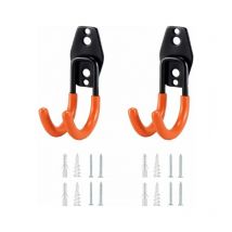 Cyslmuk - Orange) Crochet Garage 2 Pièces Crochet Mural Garage Crochets Utilitaires Crochet Porte Outils Porte Outils de Jardin Mural avec Tube