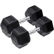 Hexagonale Hantel 6 kg – 2er Set – Gummibeschichtung – Rutschfest – Für Anfänger und Fortgeschrittene – Orange Gym