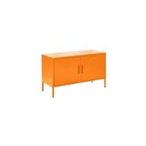 Orange Metal TV Stand Cabinet Retro Low Sideboard Cabinet Buffet Retro 100cm