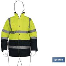 Warnschutzparka Deneb, Modell Gelb und Blau, Größe XL