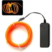 KZQ - Orangefarbene Lichtlinie, tragbarer Neonlichtstreifen mit 5 m Akkupack, kann nach Belieben zugeschnitten werden, anwendbar für Partys,