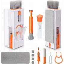 (Orange)Kit Nettoyage Clavier, 11 en 1 Nettoyeur Claviers PC Multifonctionnel, Keyboard Cleaner Brosse à Outils, pour Tablette, Téléphones,