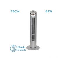 Fabrilamp - Ventilator de tower orbigo silber 3vel 45w w/remote oscillating timer 75x27x27cm