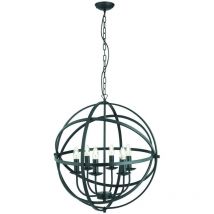Searchlight - Orbit - 6 Light Spherical Cage Deckenanhänger Matt Black, E14