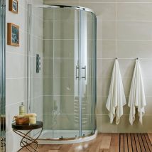 A6 2-Door Offset Quadrant Shower Enclosure 900mm x 760mm - 6mm Glass - Orbit