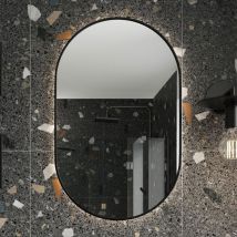Aubrey led Bathroom Mirror 800mm h x 500mm w - Black - Orbit