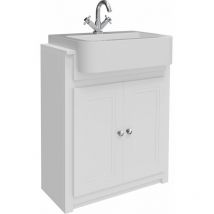Classica Traditional Floor Standing Vanity Unit with Basin 667mm Wide - Chalk White - Orbit