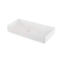 Orbit - Edge Sit-On Countertop Basin with Waste Cover 750mm Wide - 0 Tap Hole
