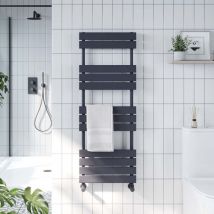 Life Flat Panel Heated Towel Rail 1600mm h x 450mm w - Anthracite - Orbit