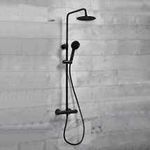 Noire Middleton Thermostatic Bar Shower Mixer with Shower Kit and Fixed Head - Matt Black - Orbit