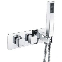 Orbit - Recessed Square Concealed Shower Valve with Diverter Dual Handle - Chrome