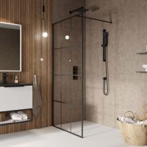 Orbit - S8 Grid Wet Room Glass Panel 800mm Wide - 8mm Glass