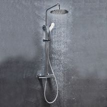Orbit - Vizion Curved Thermostatic Bar Mixer Shower with Shower Kit and Fixed Head - Chrome