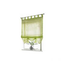 Orchidée - orchid1 roller blind, curtains, kitchen, transparent, roller blind, curtains, modern voile (green, WxH 80 x 155 cm)