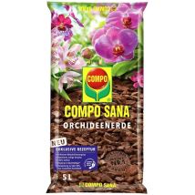 COMPO SANA Orchideenerde 5l – Hochwertige Spezialerde für Orchideen – Nährstoffversorgung bis zu 8 Wochen – 5 Liter