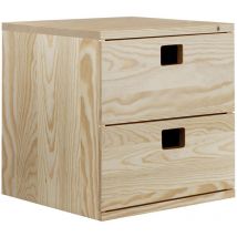 Schreibtischblock mit 2 Schubladen aus massiver Kiefer - L36,2 x H36,2 cm