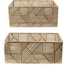 The Home Deco Factory - Ordnungskorb aus durchbrochenem goldfarbenem Metall (Doppelpack)