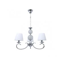 Fabrilamp - ordoñez lampe 3xe14 chrom lampenschirm weiss regx60x60 cm