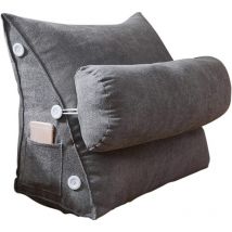 Yzmrbdqc - Oreiller compensé triangulaire, oreiller de lecture, oreiller dorsal avec traversin amovible et oreiller de soutien dorsal à poche