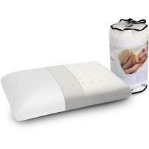 Pack 2 Oreillers Confort 12 cm 80X35 - Mousse a memoire de forme. Dehoussable. Ergonomique
